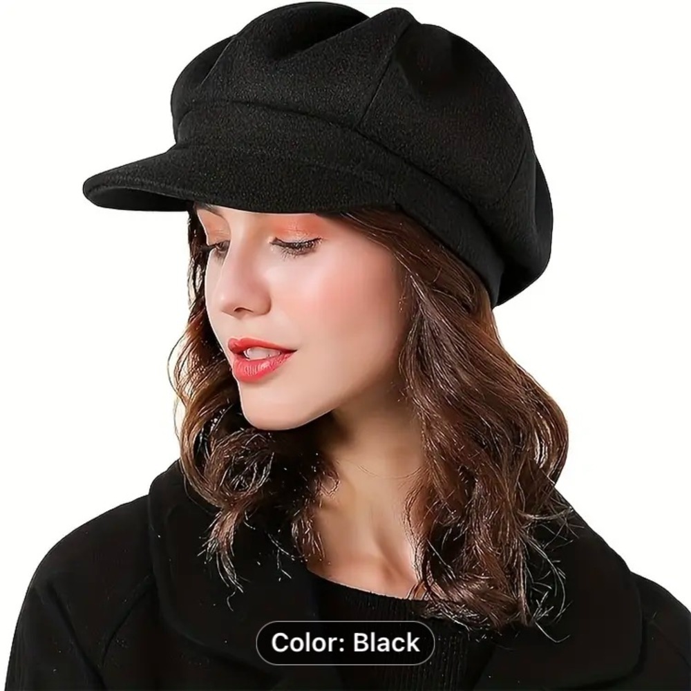 New Newsboy Hat Black - Picture 1 of 7